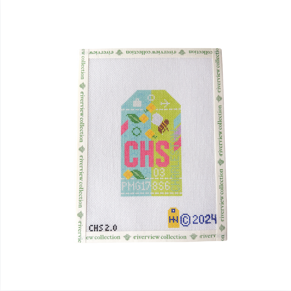 Charleston 2.0 Retro Travel Tag Needlepoint Canvas