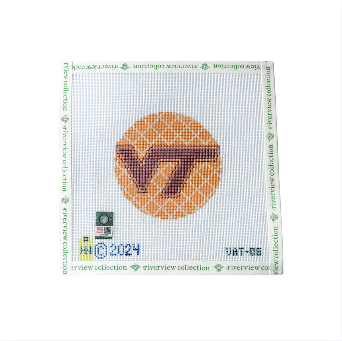 Collegiate Series 4" Round Needlepoint Canvas - VT