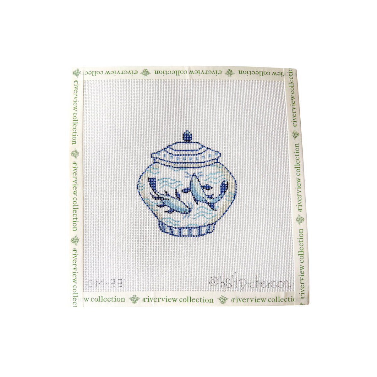 Mini Chinoiserie Pot - Blue Fish