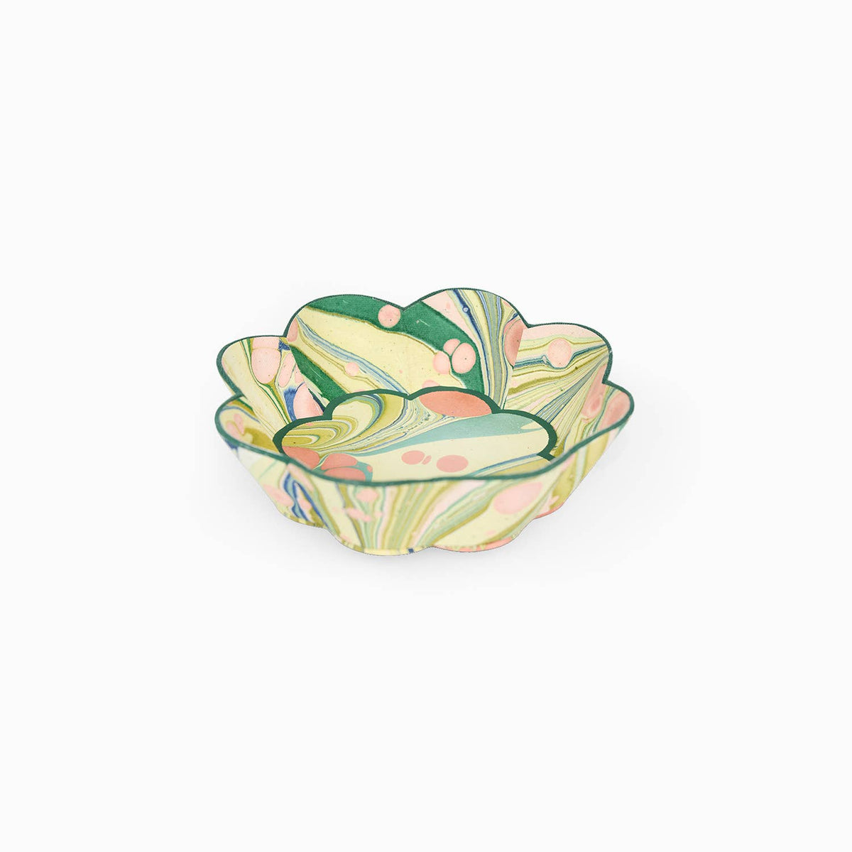 FLOWER PETAL ROUND DESK TRAY - MOSS FIREWHIRL