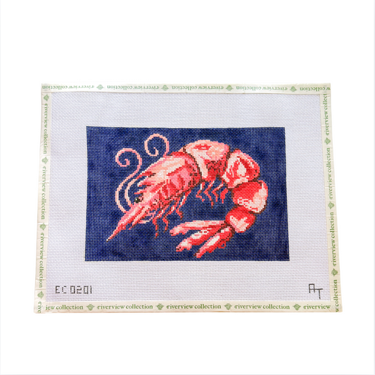 Shrimp on Navy Clutch