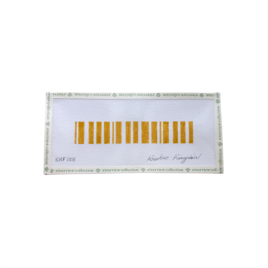 Yellow and White Stripe Key Fob