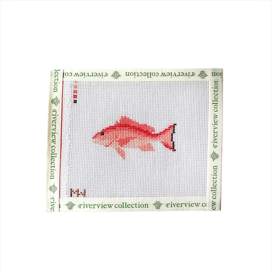 Red Snapper Mini Needlepoint Canvas