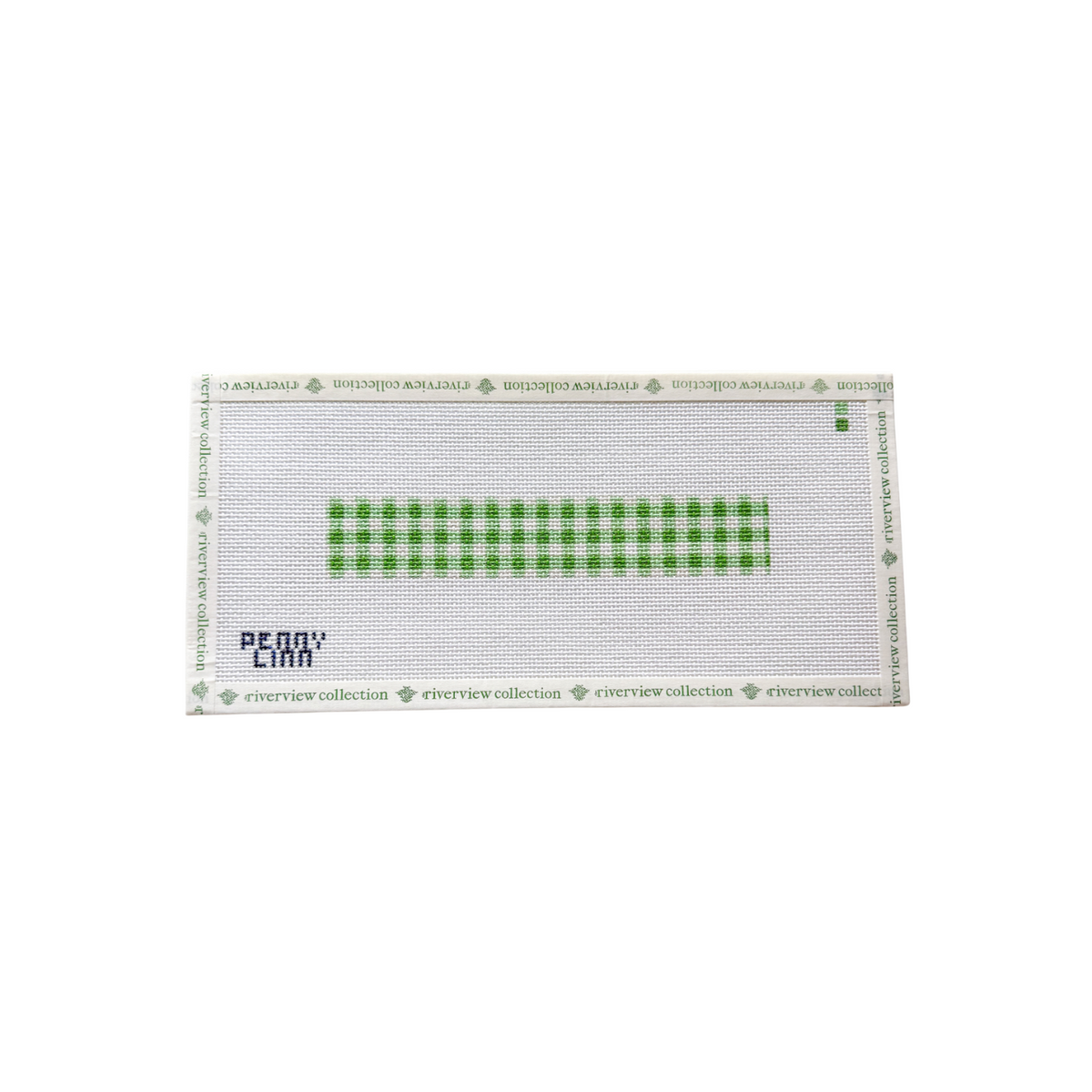 LARGE GINGHAM KEY FOB - GREEN