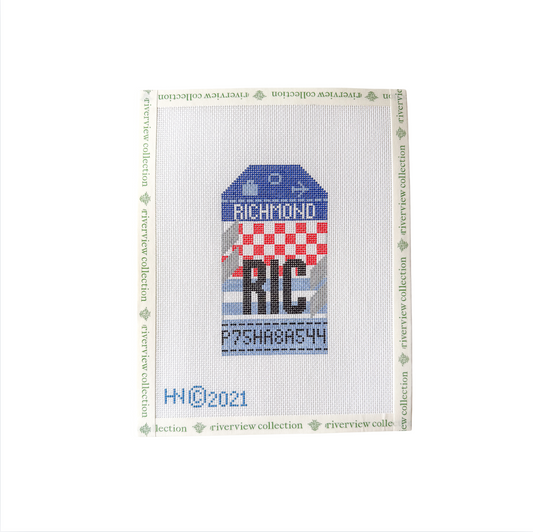 Richmond Retro Travel Tag Needlepoint Canvas