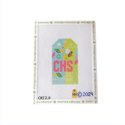 Charleston 2.0 Retro Travel Tag Needlepoint Canvas