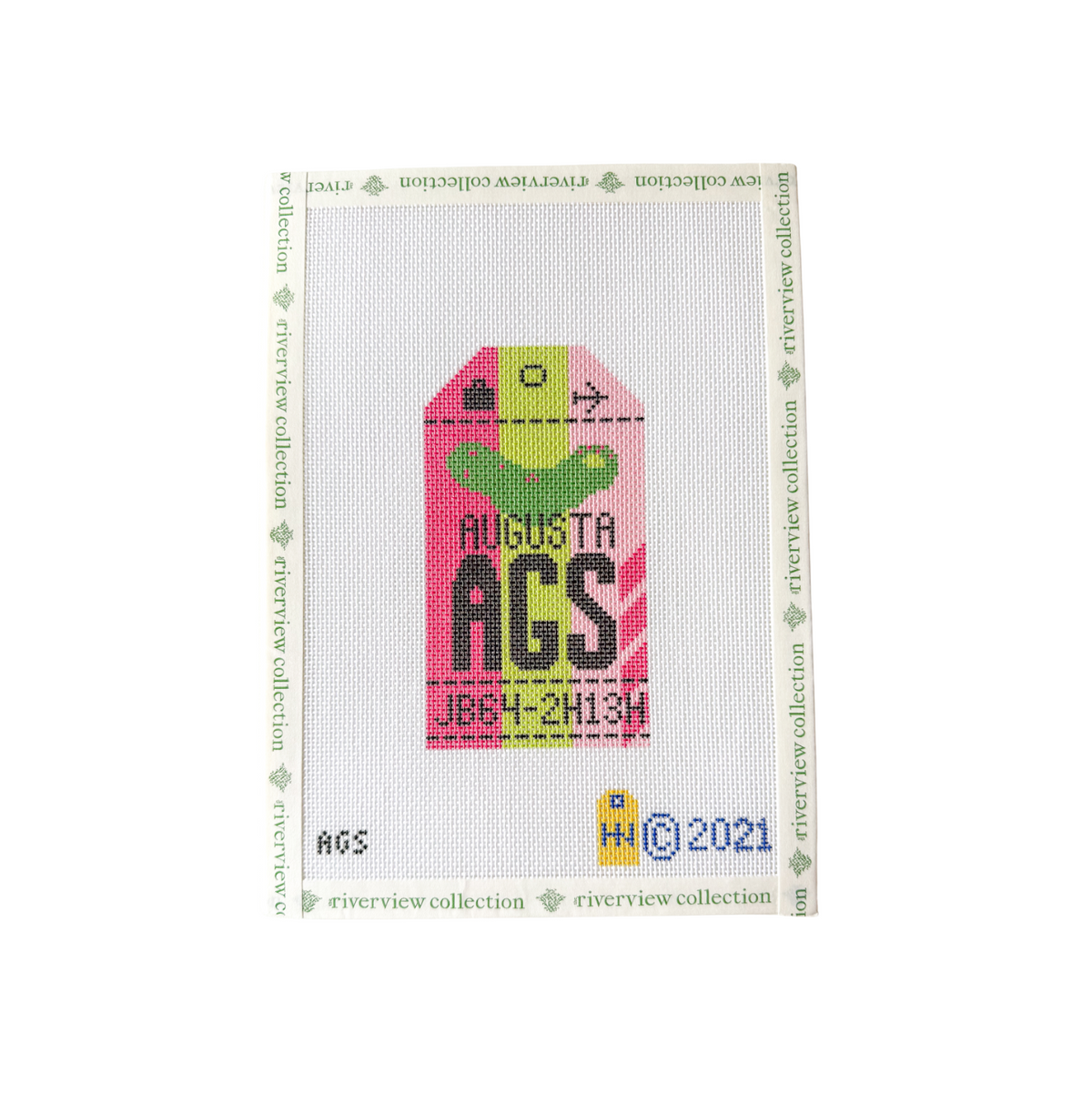 Augusta Retro Travel Tag Needlepoint Canvas