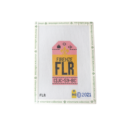Firenze Retro Travel Tag Needlepoint Canvas