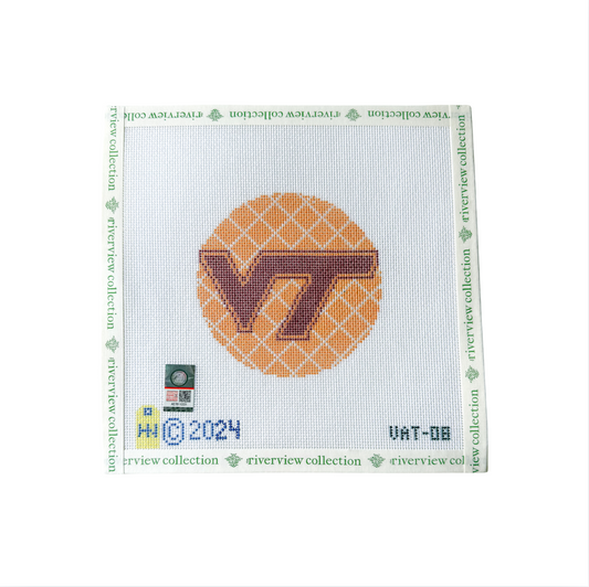 Collegiate Series 4" Round Needlepoint Canvas - VT